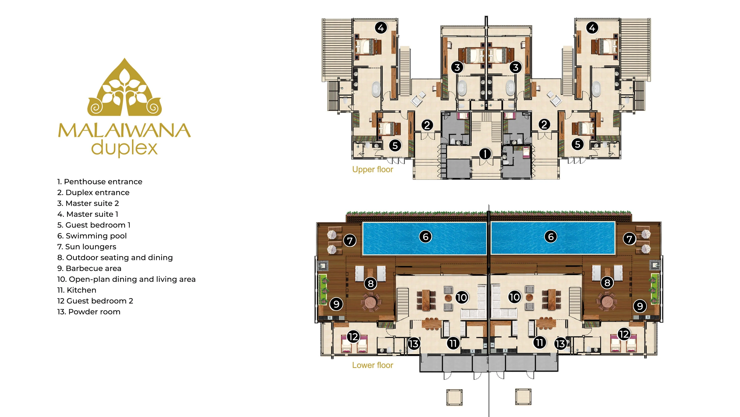 Malaiwana Residences - Duplex 平面图