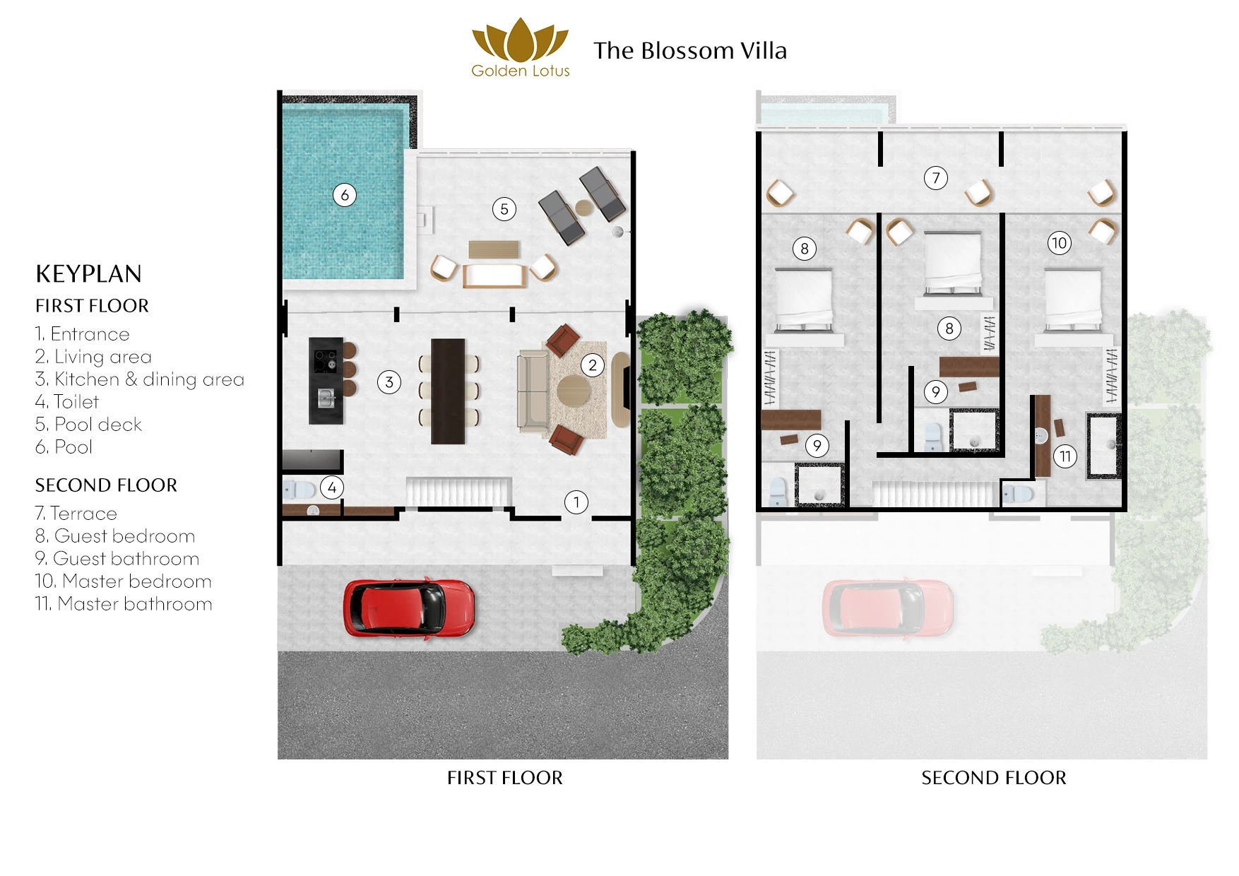 Golden Lotus Villas - The Blossom Villa 平面图