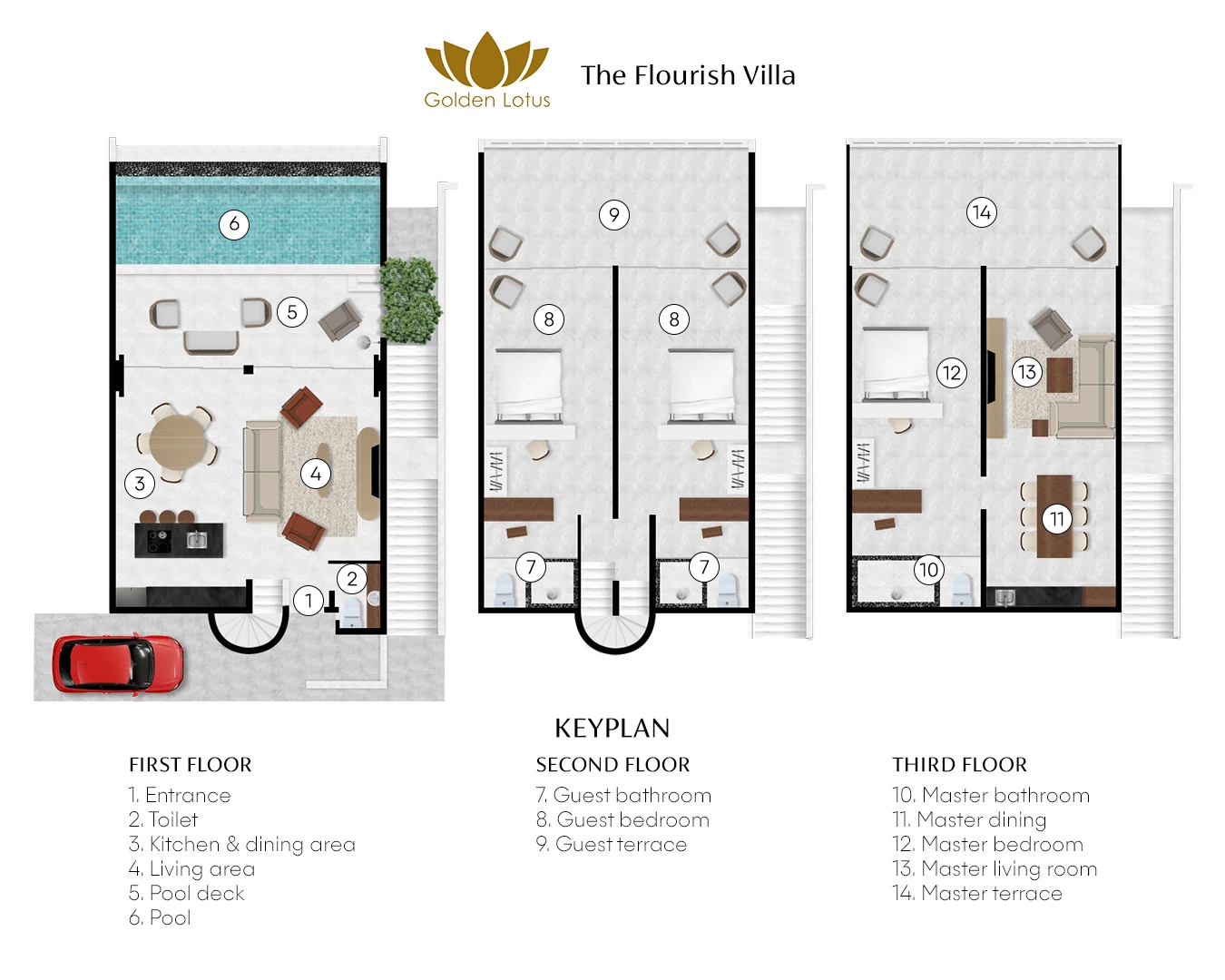 Golden Lotus Villas - The Flourish Villa 平面图