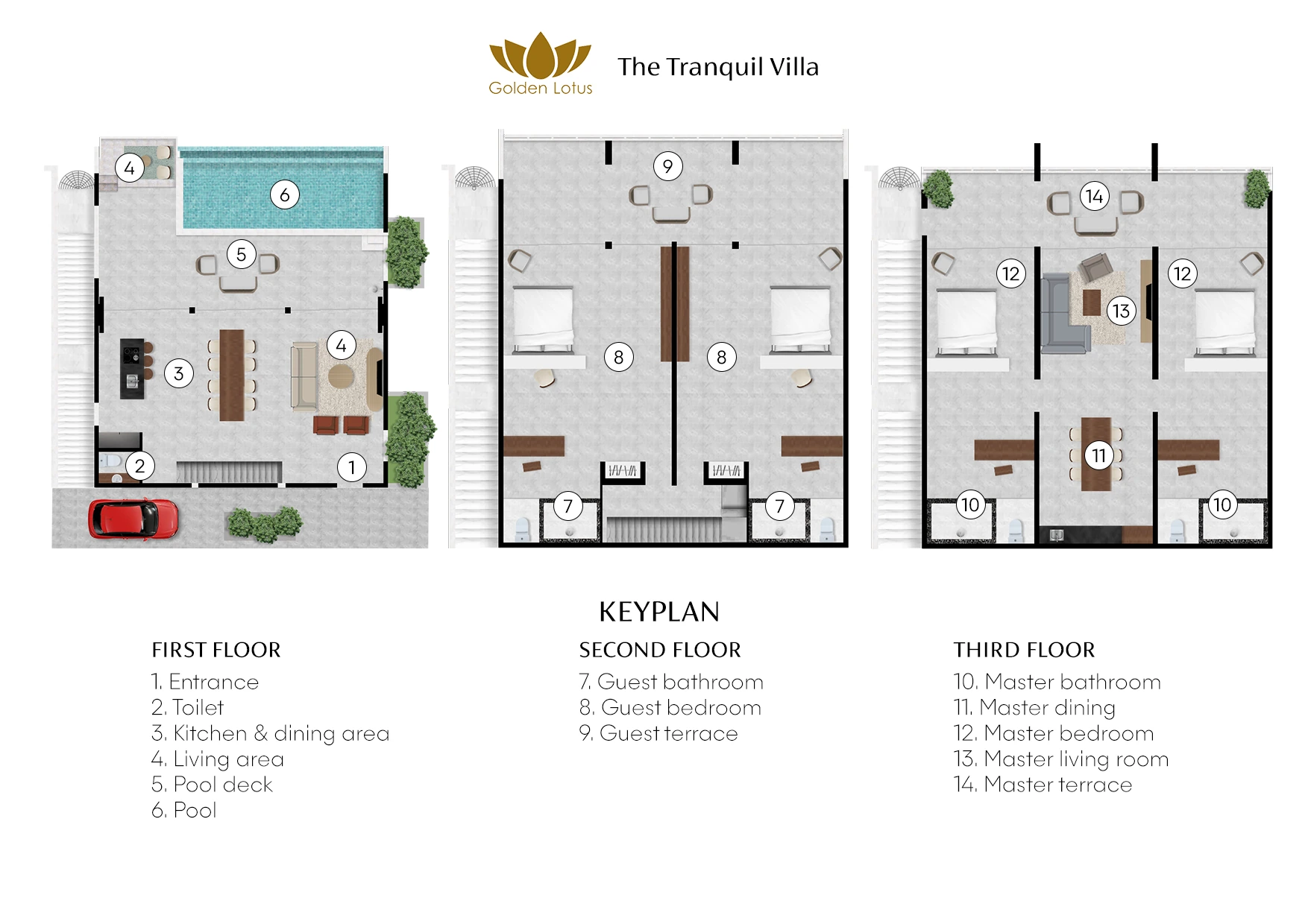 Golden Lotus Villas - The Tranquil Villa 平面图