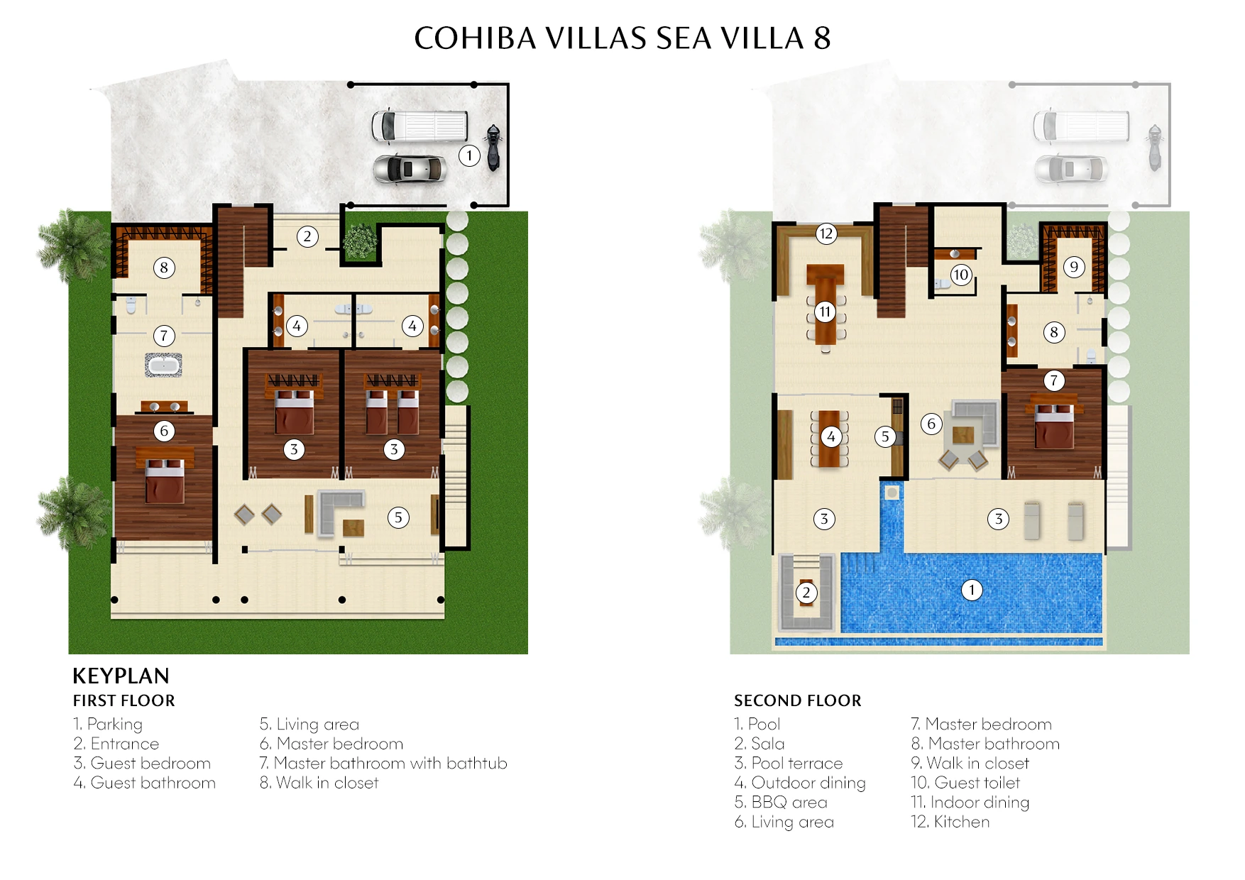 Cohiba Sea View Villa 8 平面图