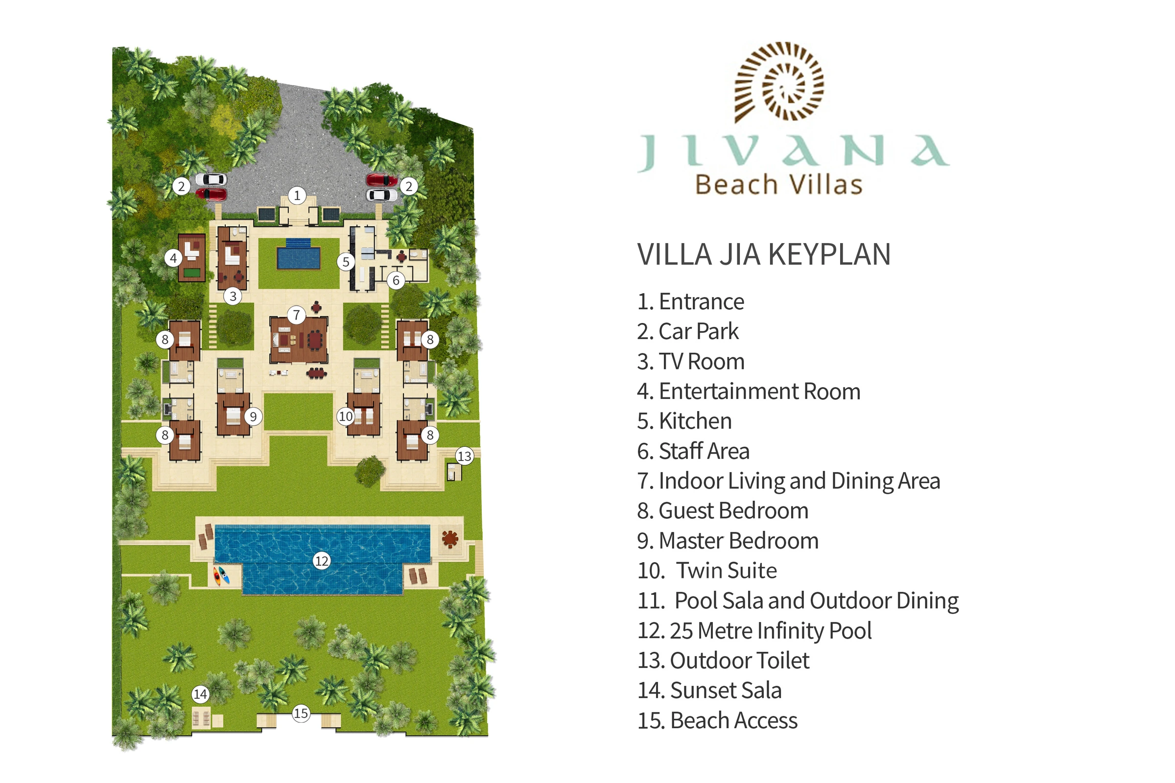Jivana Beach Villas - Villa Jia 平面图