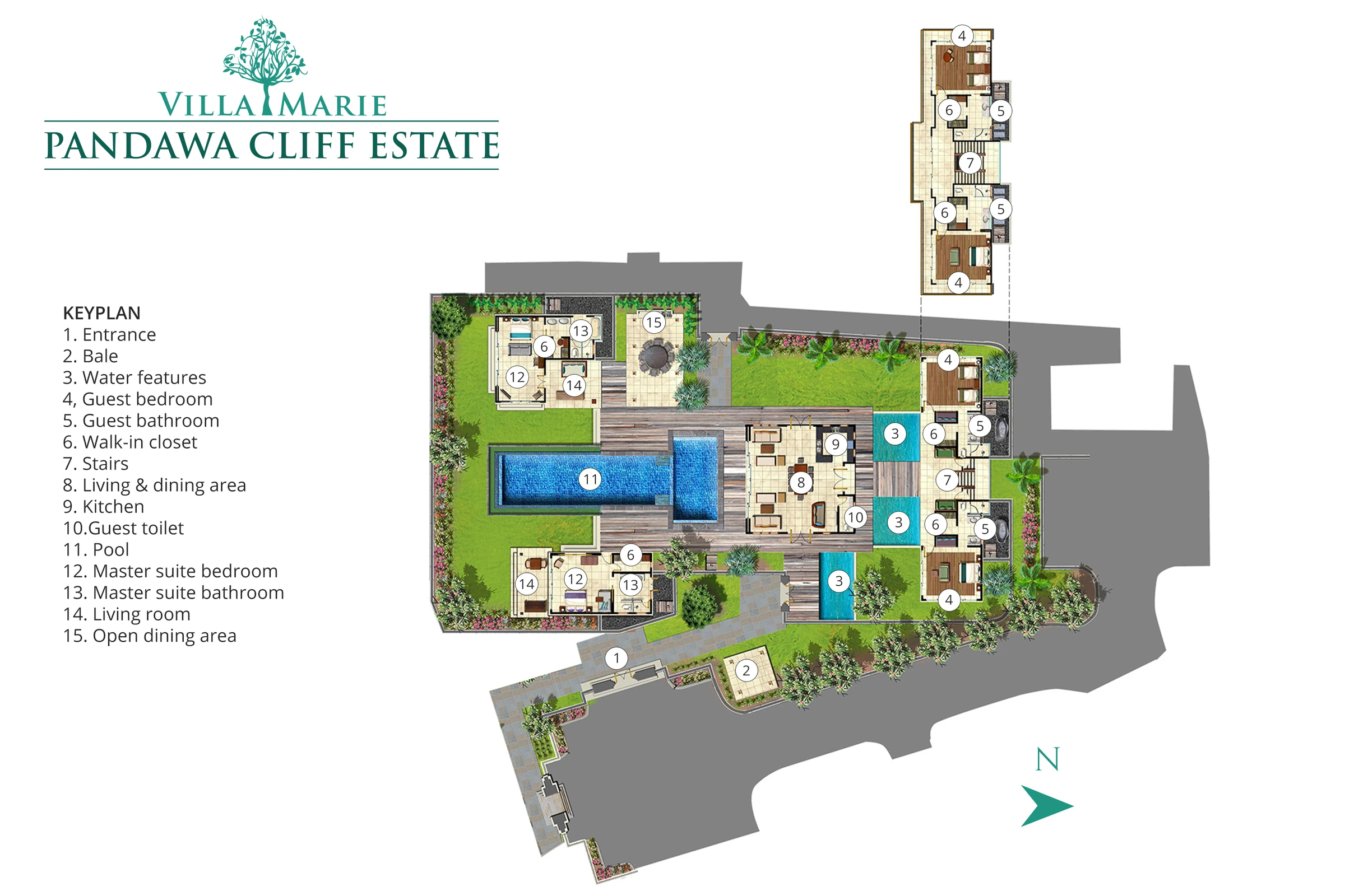 Pandawa Cliff Estate - Villa Marie 平面图