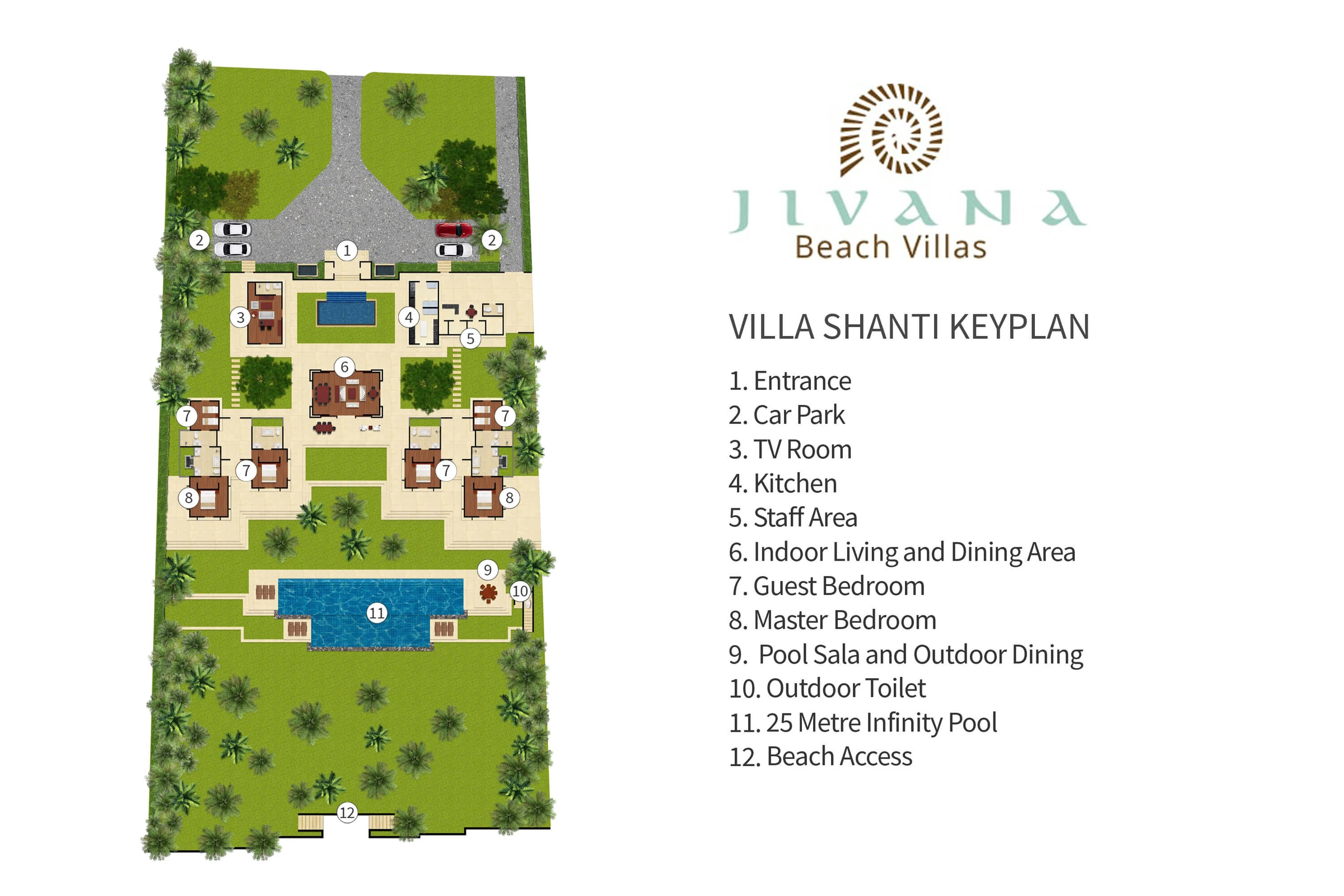 Jivana Beach Villas - Villa Shanti 平面图