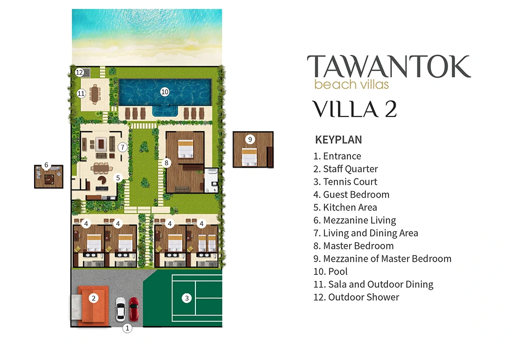 Tawantok Beach Villas - Villa 2 平面图